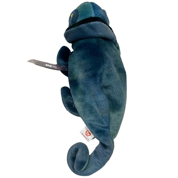 Ty Beanie Baby 9 inch Rainbow The Iguana Chameleon Toy 1997 RARE! - Picture 4 of 8